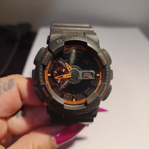 Dark grey and Orange men's Shock watch
